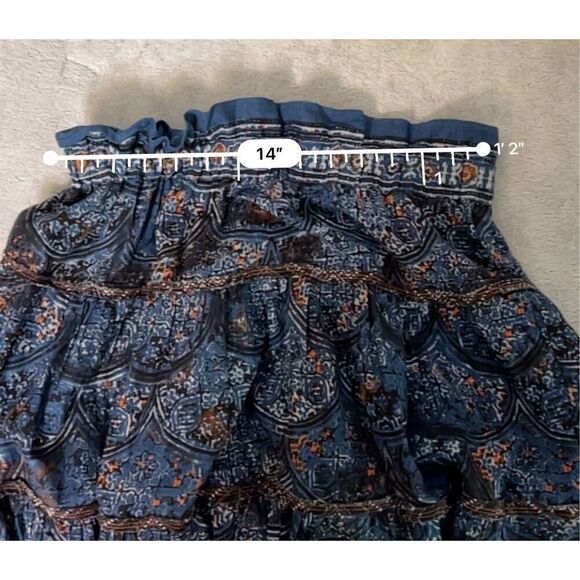 Women’s Free People Blue Smocked Maxi Dress L - Picture 11 of 13